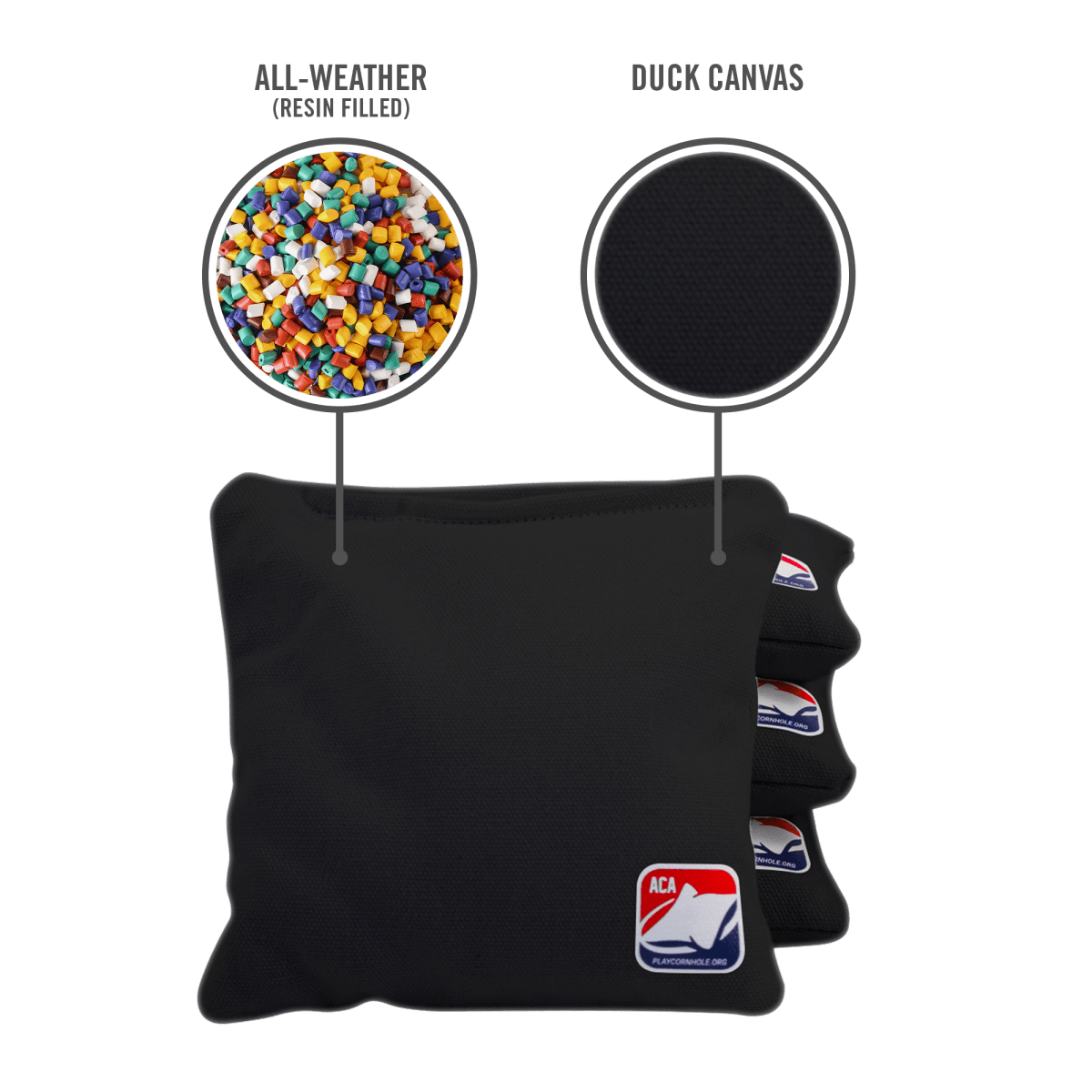 Black Daily 66x Cornhole Bags